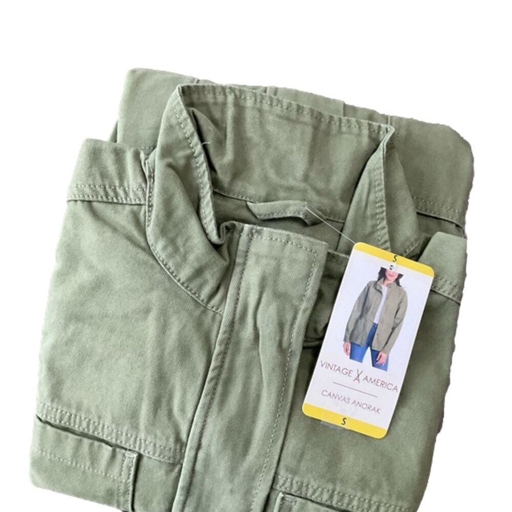Vintage America Women's Canvas Anorak Olive Green Jacket Size Small NWT - Picture 5 of 10